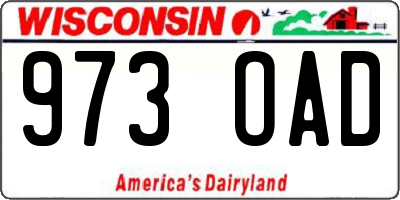 WI license plate 973OAD