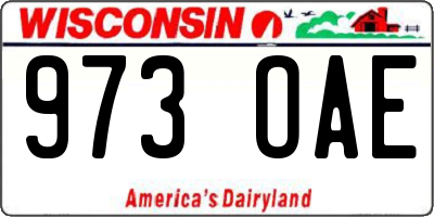 WI license plate 973OAE