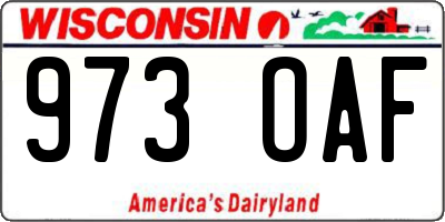 WI license plate 973OAF
