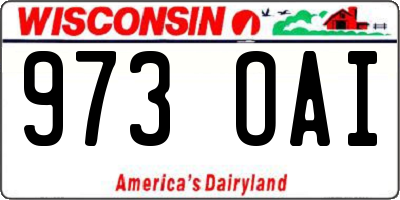 WI license plate 973OAI