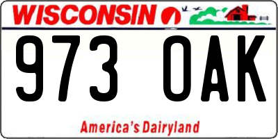 WI license plate 973OAK