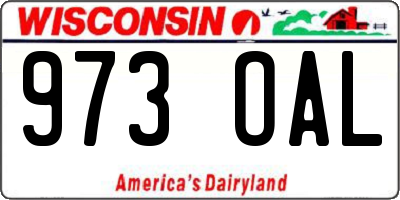 WI license plate 973OAL