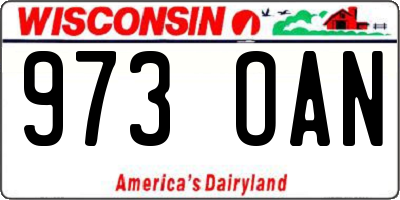 WI license plate 973OAN