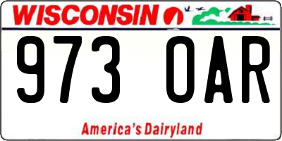 WI license plate 973OAR