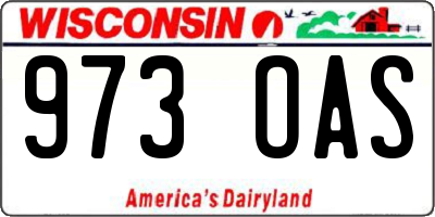 WI license plate 973OAS