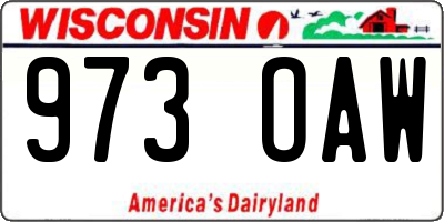 WI license plate 973OAW