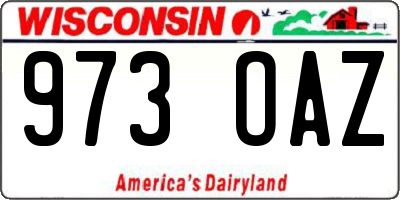 WI license plate 973OAZ
