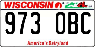 WI license plate 973OBC