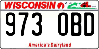 WI license plate 973OBD