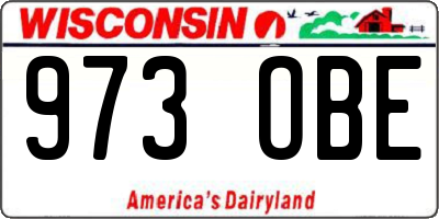 WI license plate 973OBE