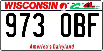 WI license plate 973OBF