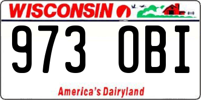 WI license plate 973OBI