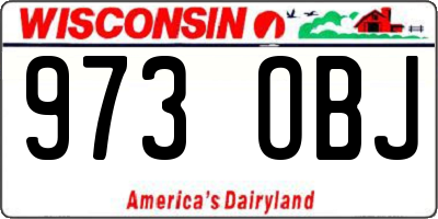 WI license plate 973OBJ