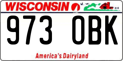 WI license plate 973OBK
