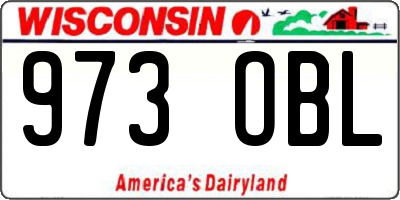 WI license plate 973OBL