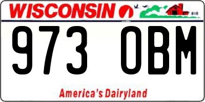 WI license plate 973OBM