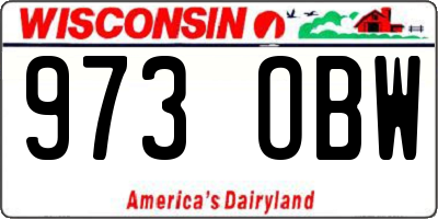 WI license plate 973OBW