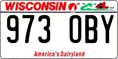WI license plate 973OBY