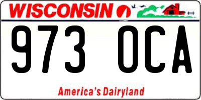 WI license plate 973OCA