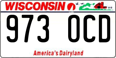WI license plate 973OCD