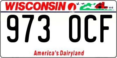 WI license plate 973OCF