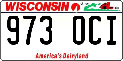 WI license plate 973OCI