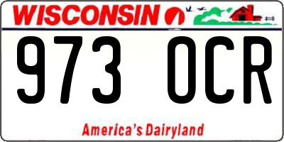 WI license plate 973OCR