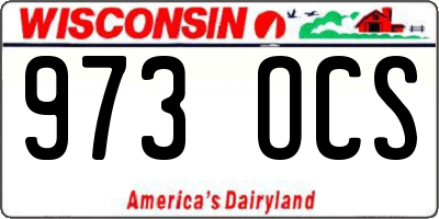 WI license plate 973OCS