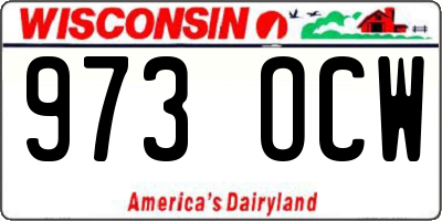 WI license plate 973OCW