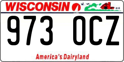WI license plate 973OCZ