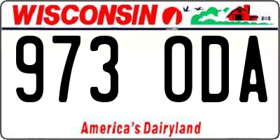 WI license plate 973ODA
