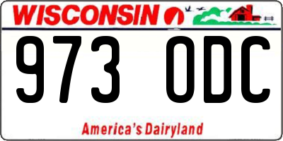 WI license plate 973ODC