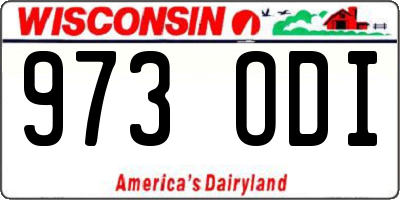 WI license plate 973ODI