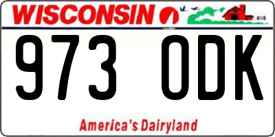 WI license plate 973ODK