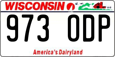 WI license plate 973ODP