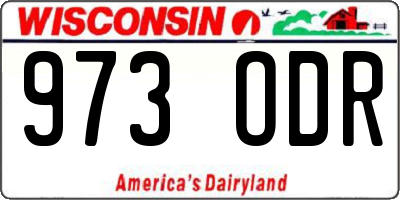 WI license plate 973ODR
