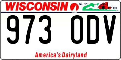 WI license plate 973ODV
