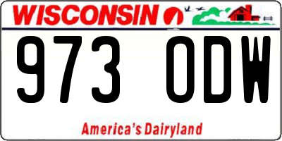 WI license plate 973ODW
