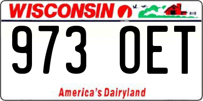 WI license plate 973OET