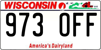 WI license plate 973OFF