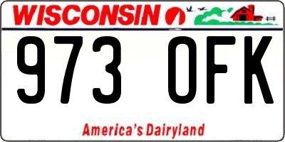 WI license plate 973OFK