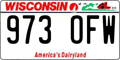 WI license plate 973OFW