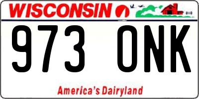WI license plate 973ONK