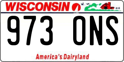 WI license plate 973ONS