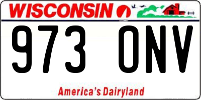 WI license plate 973ONV