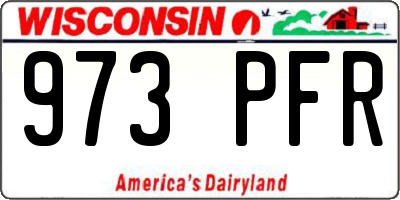 WI license plate 973PFR