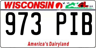 WI license plate 973PIB
