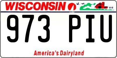 WI license plate 973PIU