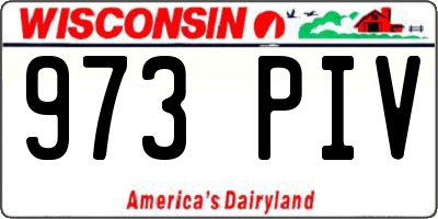 WI license plate 973PIV