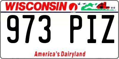 WI license plate 973PIZ